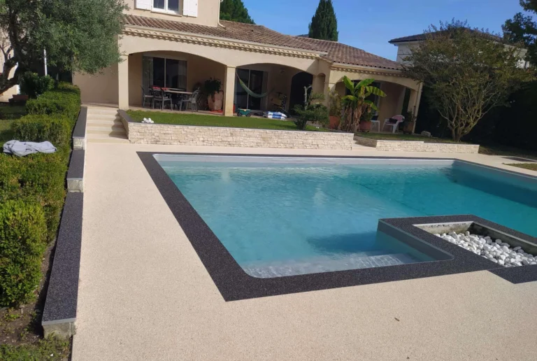 terrasses en résine ou en moquette de pierre